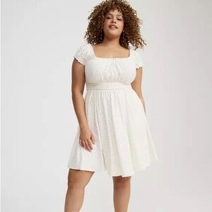 NEW Torrid knit eyelet Cloud Dancer mini dress